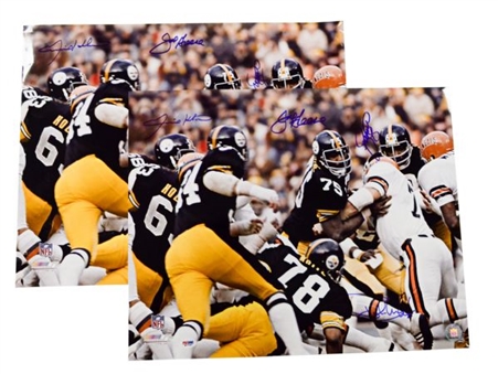 Lot of (2) Steel Curtain Signed Steelers 16x20 Photos